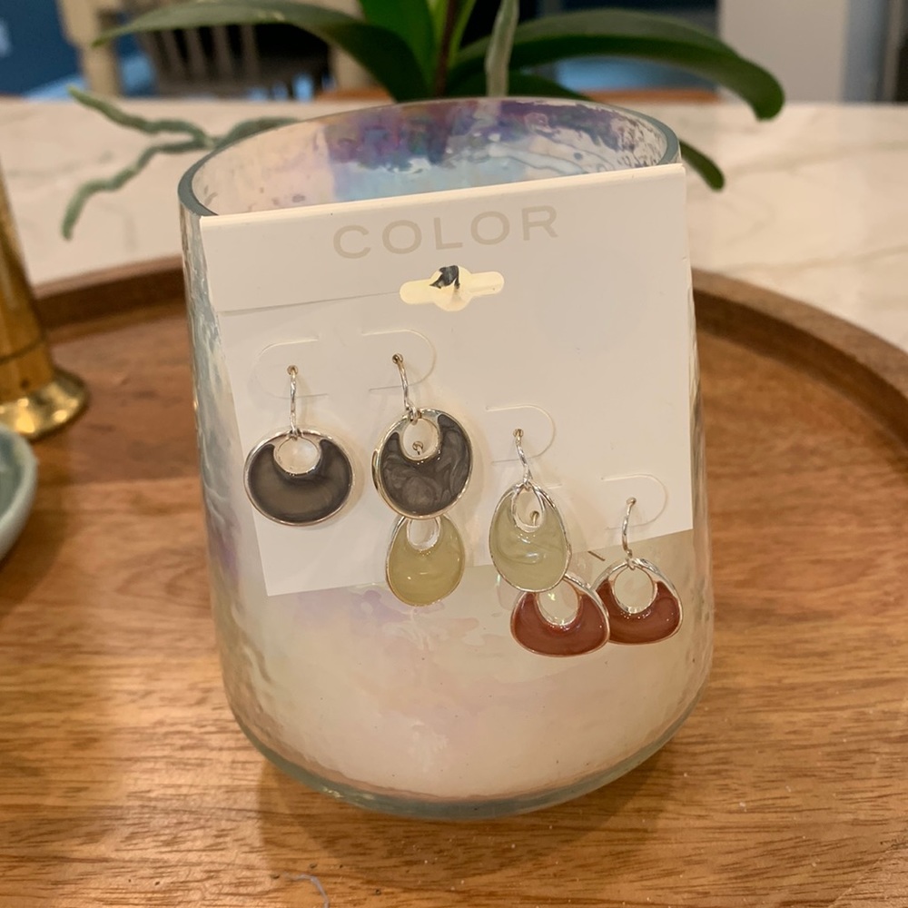 Set of Three Fashion Earrings